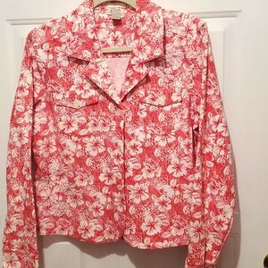 Christopher and Banks red and white jacket. Size large stretch.